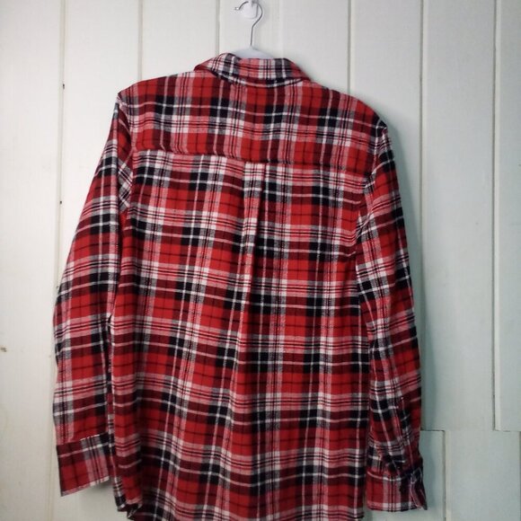 Bogari Shirt Men S Button Up Long Sleeve Plaid Red Black - Picture 12 of 16